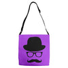 hat wayfarer glasses funny moustache hipster funny geek light tee shir Adjustable Strap Totes