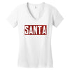santa red glitter Women's V-Neck T-Shirt