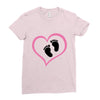 Baby Girl with Heart Any Name Customized Ladies Fitted T-Shirt