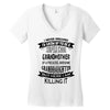Super Cool Grandmother Of A Freaking Awesome Granddaughter Women's V-Neck T-Shirt