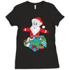 santa with piles of christmas Ladies Fitted T-Shirt