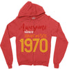 awesome since november 1970 Zipper Hoodie