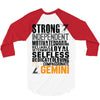 Strong Independent Motivated Gemini 3/4 Sleeve Shirt