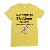 all i want for christmas is a cure carcinoid cancer Ladies Fitted T-Shirt