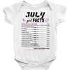 July Girl Facts Cancer Baby Onesie