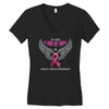 my hero is now my angel breast cancer awareness Women's V-Neck T-Shirt