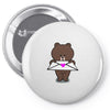 brown Pin-back button