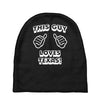 this guy loves texas Baby Beanies