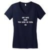 babe you look so cool Women's V-Neck T-Shirt