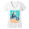 smile more, ride a motorcycle Women's V-Neck T-Shirt