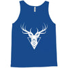 deer head vector white logo Tank Top