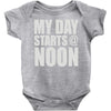 my day starts at noon Baby Onesie