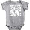 pumpkin spice hocus pocus and cozy sweaters Baby Onesie