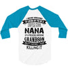 Super Cool Nana Of A Freaking Awesome Grandson 3/4 Sleeve Shirt