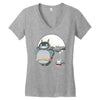totoro super hero Women's V-Neck T-Shirt