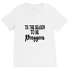 tis the season to be preggers baseball V-Neck Tee