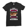 Never Underestimate A Man Who Watches Friends And Was Born in December Ladies Fitted T-Shirt