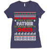 Santa Only Comes Once A Year Father Is Always Here To Cheer Ladies Fitted T-Shirt