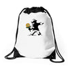 banksy flower Drawstring Bags