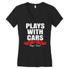 Plays With Cars Women's V-Neck T-Shirt