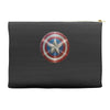 cotton captain america shield distressed, ideal gift or present Accessory Pouches