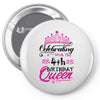 Celebrating With the 4th Birthday Queen Pin-back button