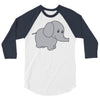 elephant cute 3/4 Sleeve Shirt