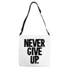 never give up Adjustable Strap Totes