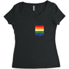 LGBT Pocket Rainbow Colors Women's Triblend Scoop T-shirt