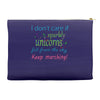 marching band i dont care if sparkly unicorns Accessory Pouches