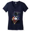 who loves husky Women's V-Neck T-Shirt