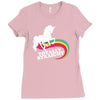 totally straight funny rainbow unicorn Ladies Fitted T-Shirt