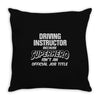 driving instructor superhero Throw Pillow