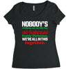 nobody's walking out on this fun old fashioned family christmas we're Women's Triblend Scoop T-shirt