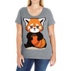 red fox 3 Ladies Curvy T-Shirt