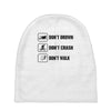 Don't drown crash walk Tee Swim Bike Run Triathle Baby Beanies