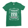 vintage made in 1991 perfectly aged a living legend Ladies Fitted T-Shirt