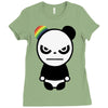 angry panda rainbow Ladies Fitted T-Shirt