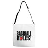 baseball rules Adjustable Strap Totes