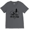i like men who love dogs V-Neck Tee
