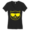 cat cool Women's V-Neck T-Shirt