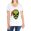santa clous skeleton Ladies Curvy T-Shirt