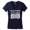 real women drink green beer Women's V-Neck T-Shirt