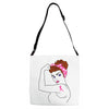 breast cancer girl power Adjustable Strap Totes