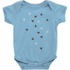 DOWN UP / scandi white / warm grey / flax / lavender Baby Onesie