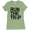 run the trap mens trap music t shirt dope swag hipster flosstradamus t Ladies Fitted T-Shirt