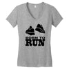 born to run Women's V-Neck T-Shirt
