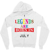 legends are born july Zipper Hoodie