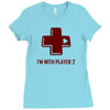 i'm with player 2 video game gamer computer geek nerd funny tee shirt Ladies Fitted T-Shirt