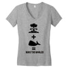 nuke the whales Women's V-Neck T-Shirt